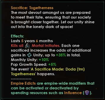 Указ «Жертвоприношение: единение» — давайте вспомним, как хорошо нам было вместе.